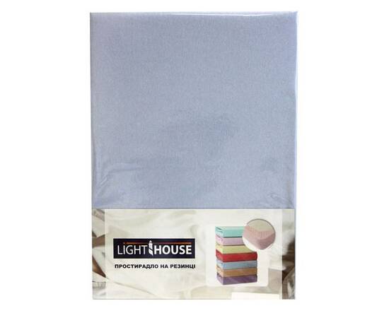 Простирадло на резинці трикотажне 160х200+25 блакитне LightHouse (46555), Колір: блакитний, Тип: простирадла на гумці, Розмір: 160x200x25, зображення 3