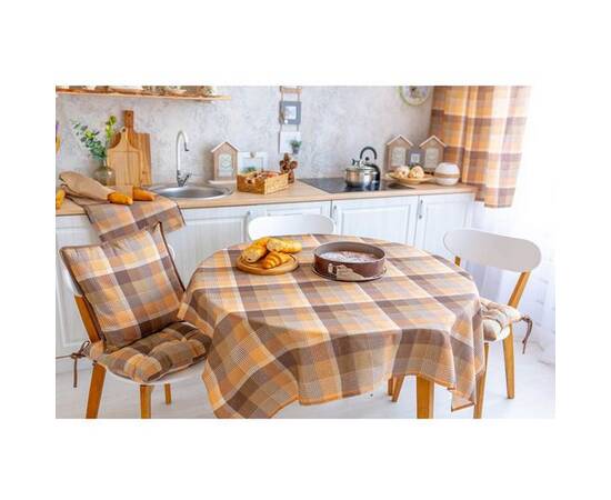Дорожка 40х120 Toffee коричнева клітинка Прованс (012377), Тип: дорожки (раннеры), Цвет: коричневый, Форма скатерти: прямоугольная, Размер: 40x120, изображение 2