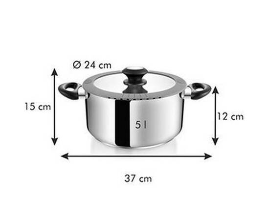 Каструля SmartCOVER ¤24 см 5,0 л TESCOMA (727935), Тип: каструля, Об'єм: 5 л, Колір: срібний, зображення 6