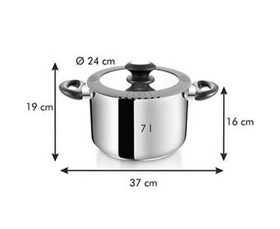 Каструля SmartCOVER ¤24 см 7,0 л TESCOMA (727925), Тип: каструля, Об'єм: 7 л, Колір: срібний, зображення 6