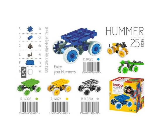 Набор для творческого конструирования KORBO "Hummer", 25 деталей, синий (R.1402B)