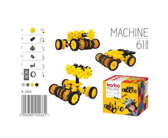 Набор для творческого конструирования KORBO "Machine", 61 деталей (R.1403)
