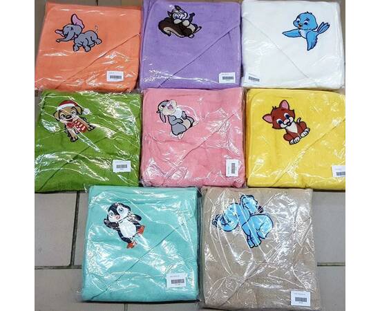 Полотенце с капюшоном махра 90x90 зеленое Zeron (15689), Цвет: зеленый, Размер: 92x92, изображение 2