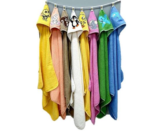 Полотенце с капюшоном махра 90x90 зеленое Zeron (15689), Цвет: зеленый, Размер: 92x92, изображение 3