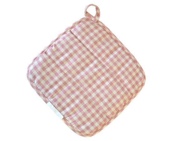 Прихватка 25х25 Прованс Bella Рози/рожева клітинка з мереживом (013515), зображення 2