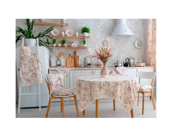 Скатертина 134х300 Прованс Bella Троянди з мереживом (013513), Тип: скатертини, Основний колір: рожевий, Форма скатертини: прямокутна, Розмір: 134x300, зображення 2