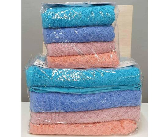 Полотенца махровые vip жаккард 50x90 4шт ARIYA Zeron (16310), Цвет: набор разных цветов, Размер: 50x90, изображение 2