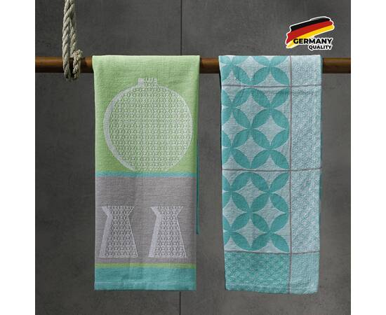 Кухонное полотенце KELA Carla Flaschen зеленое 50х70 (12279)