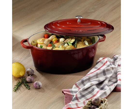 Гусятниця чавунна з кришкою KELA Calido 36х29х15 см, 9,3 л (11943) червона, зображення 2