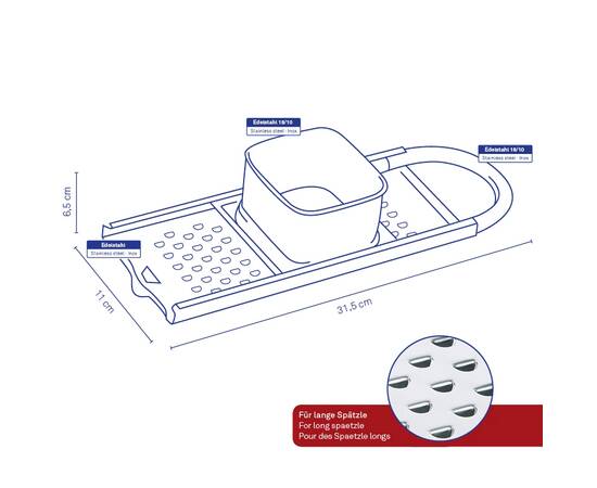 Терка для приготовления длинной вермишели KELA Emma, 31,5х11 см (19088)