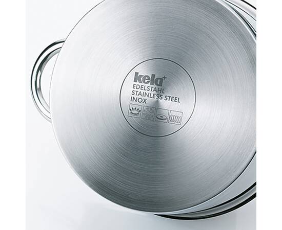Каструля з кришкою KELA Cailin, 24 см, 9,0 л (10961), Тип: каструля, Об'єм: 9 л, Колір: срібний, зображення 2