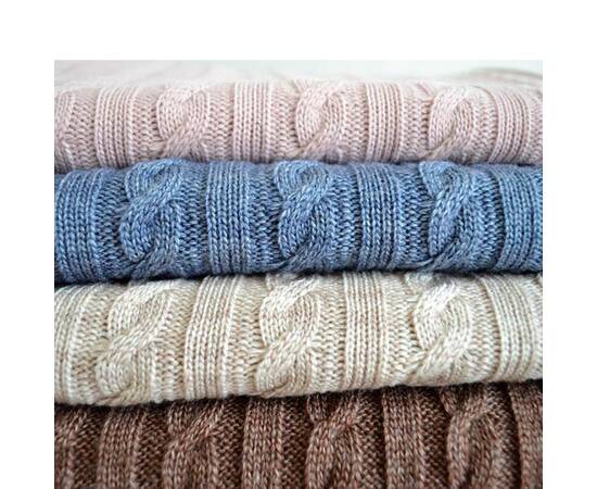 Плед 220х240 SOFT Коси синій меланж (020) Прованс (013910), Основний колір: синій, Розмір: 220x240, зображення 4