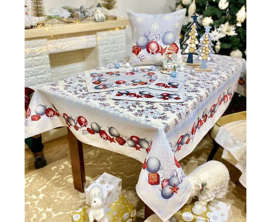 Гобеленова доріжка на стіл 45х140 LiMaSo (RUNNER904-45), Тип: дорожки (раннеры), Цвет: голубой, Форма скатерти: прямоугольная, Размер: 45x140, изображение 3