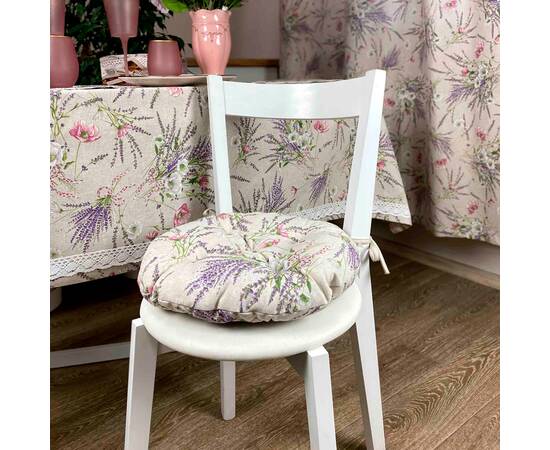 Подушка на стул круглая Grosso D-40 Прованс (017529), Цвет: сиреневый, Размер: Ø 40, изображение 3