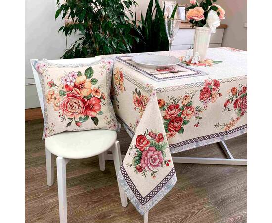 Скатертина Manila 130х140 Прованс (021798), Тип: скатертини, Основний колір: рожевий, Форма скатертини: прямокутна, Розмір: 130x140, зображення 3