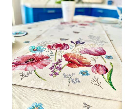 Наперон гобеленовий 45х140 (RUNNER1002-45) LiMaSo, Тип: дорожки (раннеры), Цвет: сиреневый, Форма скатерти: прямоугольная, Размер: 45x140, изображение 4