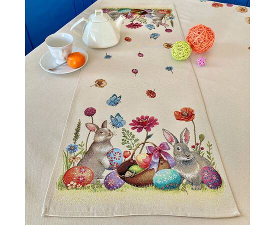 Наперон гобеленовий 45х140 (RUNNER1017-45) LiMaSo, Тип: доріжки (раннери), Основний колір: рожевий, Форма скатертини: прямокутна, Розмір: 45x140, зображення 3