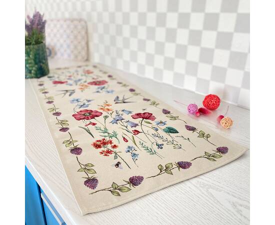 Наперон гобеленовий 45х140 (RUNNER862-45) LiMaSo, Тип: дорожки (раннеры), Цвет: сиреневый, Форма скатерти: прямоугольная, Размер: 45x140, изображение 3