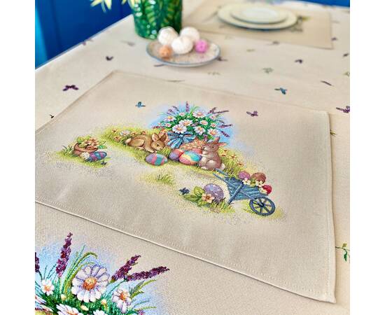 Серветка-підкладка під тарілку гобеленова 37х49 (RUNNER1016-49) LiMaSo, Тип: сеты и подтарельники, Цвет: сиреневый, Форма скатерти: прямоугольная, Размер: 37x49, изображение 2