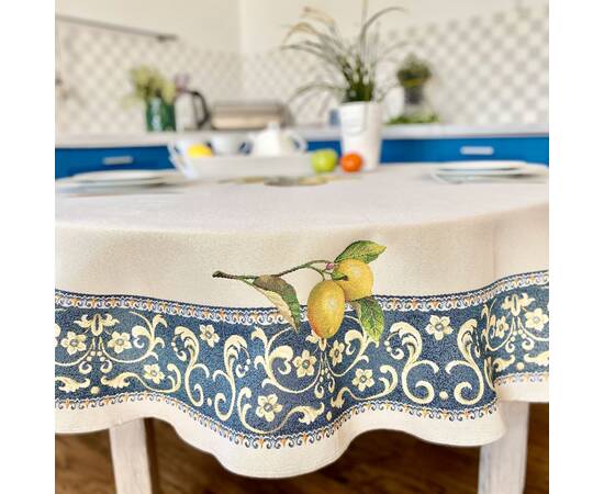 Скатертина гобеленова O160 (ROUND003-160D) LiMaSo, Тип: скатерти, Цвет: желтый, Форма скатерти: круглая, Размер: Ø160, изображение 3