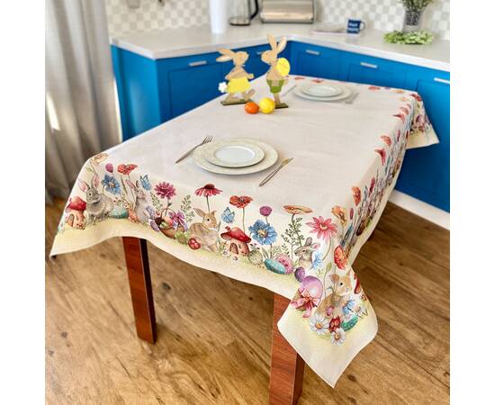 Скатертина гобеленова 137х180 (RUNNER1017-180) LiMaSo, Тип: скатертини, Основний колір: рожевий, Форма скатертини: прямокутна, Розмір: 137x180, зображення 3