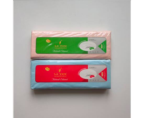 Простынь на резинке Le Vele 160х200 без наволочек Blue (поликоттон)