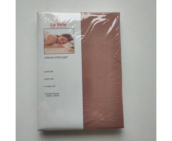 Простирадло на резинці Le Vele 180х200 BROWN (трикотаж), Колір: коричневий, Тип: простирадла на гумці, Розмір: 180x200, зображення 2