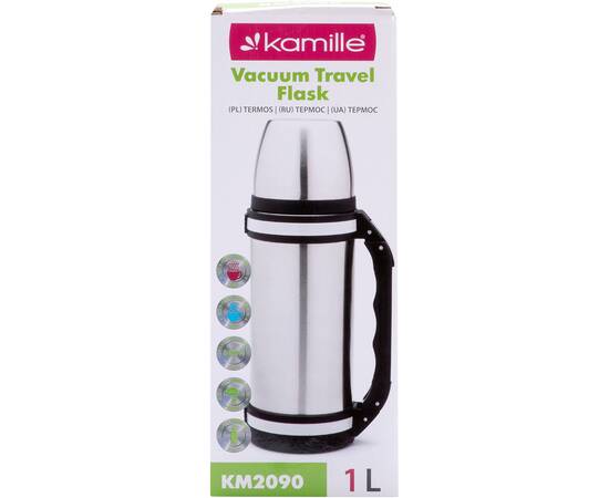 Термос 1000 мл з ручкою та ремінцем Kamille (2090), зображення 7