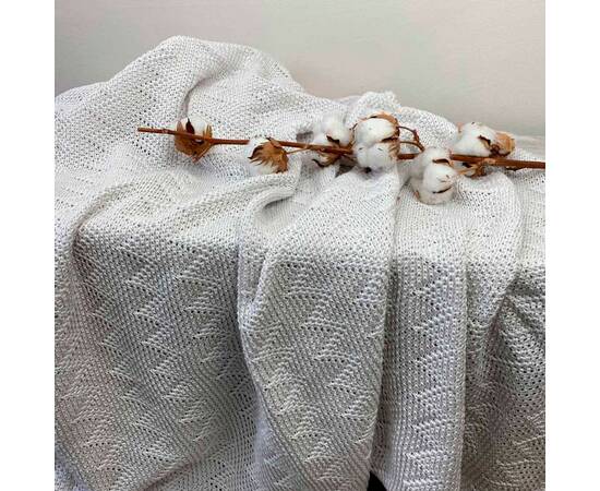 Плед 130х170 Діно зігзаг молочний Прованс (022438), Основний колір: кремовий, Розмір: 130x170, зображення 2