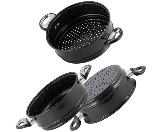 Пароварка однорівнева О24 см із вуглецевої сталі Kamille (5825), зображення 3