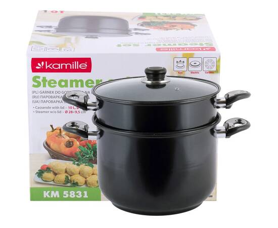 Пароварка одноуровневая О26 см из углеродистой стали Kamille (5831), изображение 7