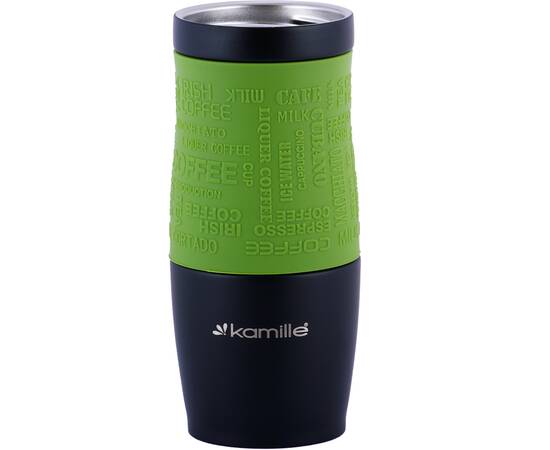 Термокружка 380 мл с TPR-вставкой Kamille (2069A)