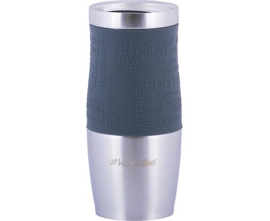 Термокружка 380 мл с TPR-вставкой и ремешком Kamille (2052), изображение 3