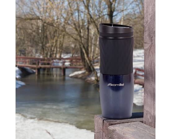 Термокружка 500 мл с TPR вставкой Kamille (2047), изображение 2