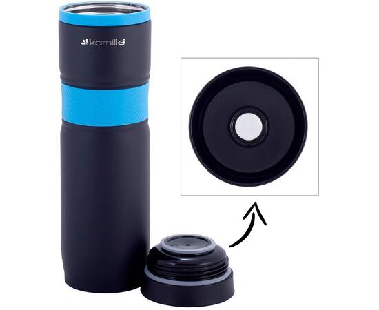 Термокружка 900 мл с TPR-вставкой Kamille (2068), изображение 2