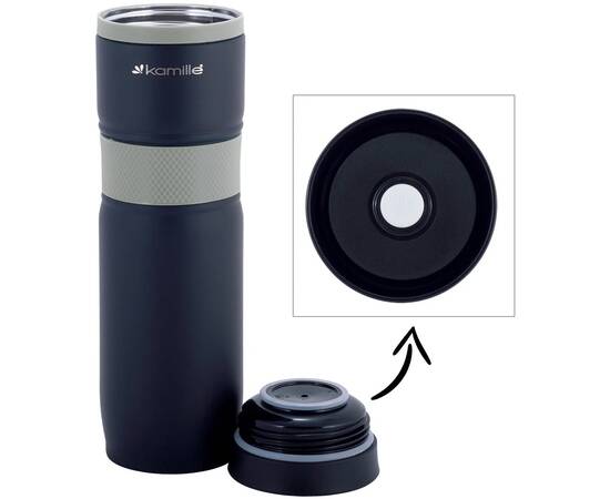 Термокружка 900 мл с TPR-вставкой Kamille (2068), изображение 3