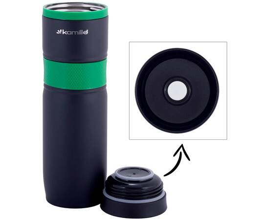 Термокружка 900 мл с TPR-вставкой Kamille (2068), изображение 4