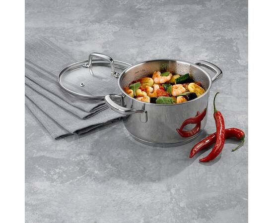 Кастрюля с крышкой KELA Flavoria 16 см, 1,6 л (10174), Тип: кастрюля, Объем: 1,6 л, Цвет: серебряный, изображение 2