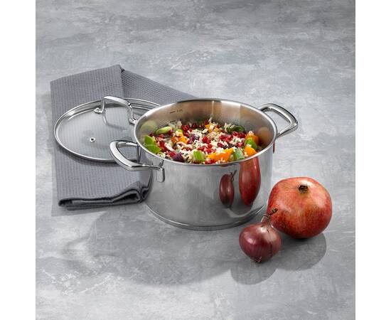 Кастрюля с крышкой KELA Flavoria 20 см, 3,2 л (10175), Тип: кастрюля, Объем: 3,2 л, Цвет: серебряный, изображение 2