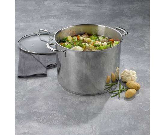 Каструля з кришкою KELA Flavoria 28 см, 12,2 л (10178), Тип: каструля, Об'єм: 12,2 л, Колір: срібний, зображення 2