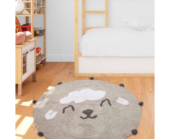 Коврик в детскую комнату Irya Wooly a.gri светло-серый 110x110 (svt-2000022288606), изображение 2