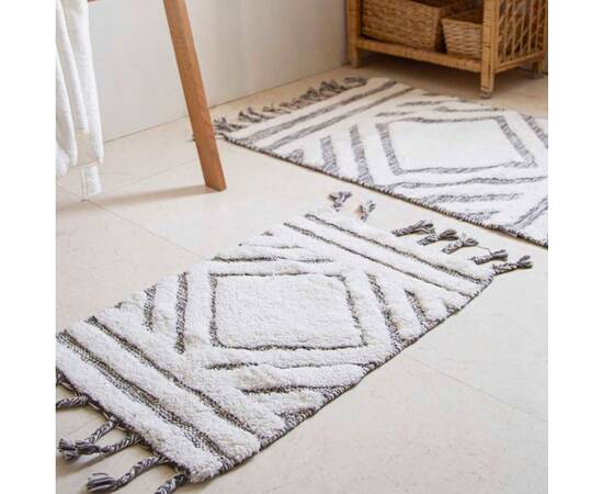 Набір килимків Irya Hoover siyah/ekru чорний/молочний 60x90+40x60 (svt-2000022288491), Колір: чорний, Розмір: 60x90, зображення 2