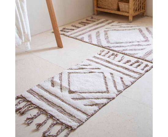 Набор ковриков Irya Hoover kahverengi/ekru кофейный/молочный 60x90+40x60 (svt-2000022288484), Цвет: капучино, Размер: 60x90, изображение 2