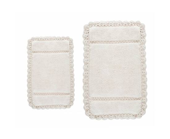 Набор ковриков Irya Lorinda ekru молочный 60x90+40x60 (svt-2000022277785), Цвет: кремовый, Размер: 60x90, изображение 2