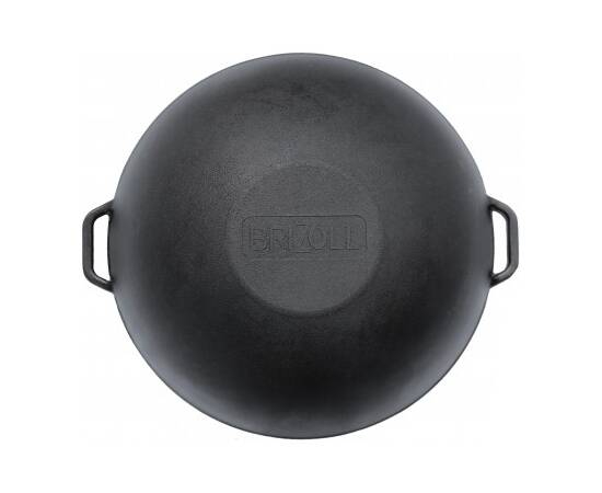 Казан чугунный WOK 8 л Brizoll (W36), Цвет: черный, Тип: сковорода вок, Форма: круглая, Диаметр (см): 36, изображение 3