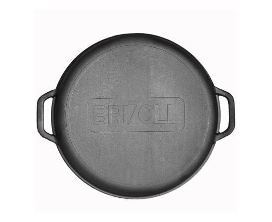 Казан чугунный WOK 8 л с чугунной крышкой- сковородой Гриль Brizoll (W36-3), изображение 2