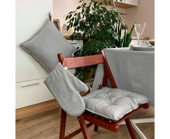 Подушка на стілець 40х40 Сіра Прованс (021420), Колір: сірий, Розмір: 40x40, зображення 3