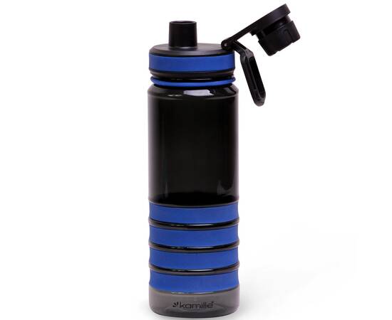 Бутылка спортивная для воды 750 мл (черно-синий) Kamille (2302)