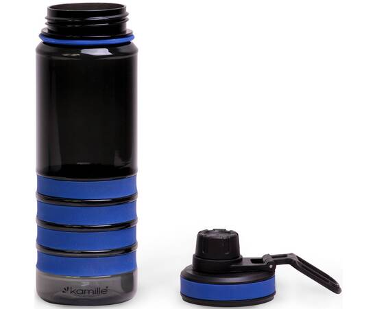 Бутылка спортивная для воды 750 мл (черно-синий) Kamille (2302)