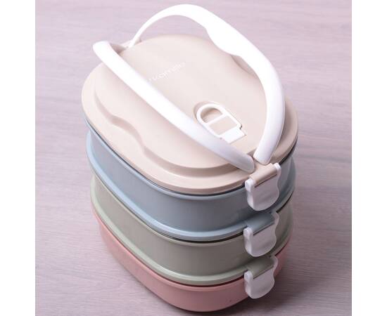 Ланч бокс тройной 2100 мл 20x14.5x18.5 см Kamille (2126)